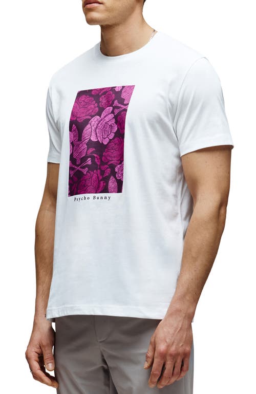 Psycho Bunny Rowen Floral Bunny Pima Cotton Graphic T-shirt In White