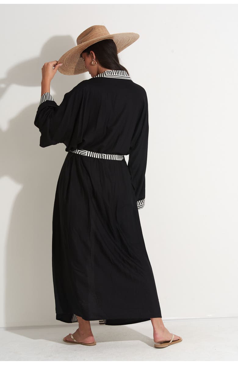 Gottex Beach Life Soar & Shore Robe Cover-Up, Alternate, color, Black