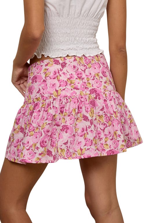 Motel Raffita Floral Cotton Poplin Miniskirt In Multi