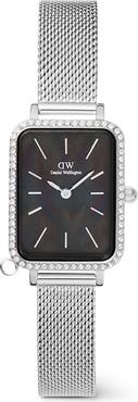 Daniel Wellington Quadro Charm Mesh Strap Watch, 20mm