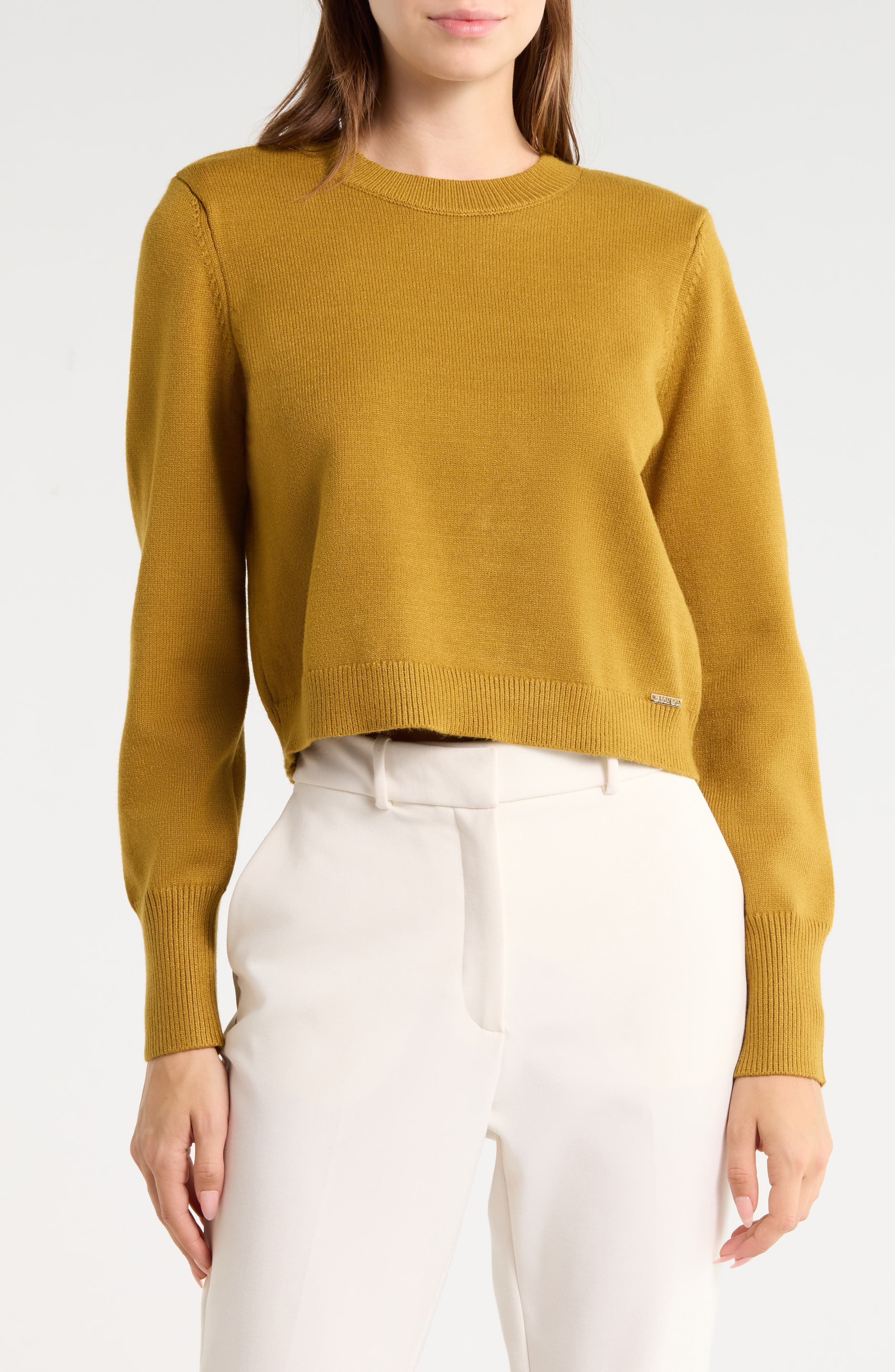 Shoulder Pad Crewneck Sweater