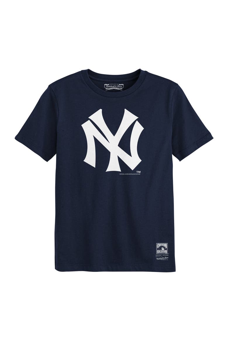 Preschool Mitchell & Ness  Navy New York Yankees Retro Logo T-Shirt, Main, color, Navy