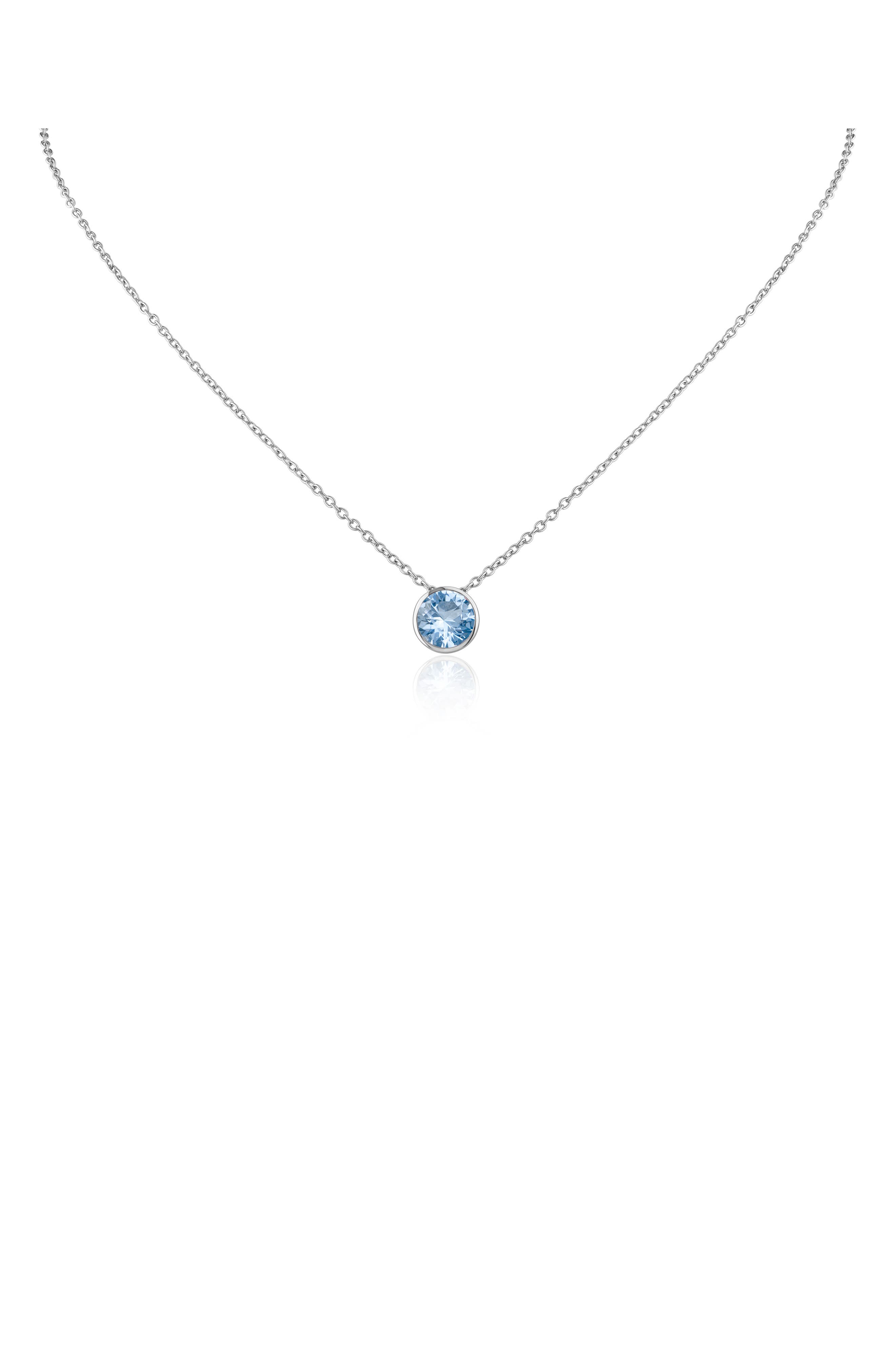 Bezel Cubic Zirconia Pendant Necklace