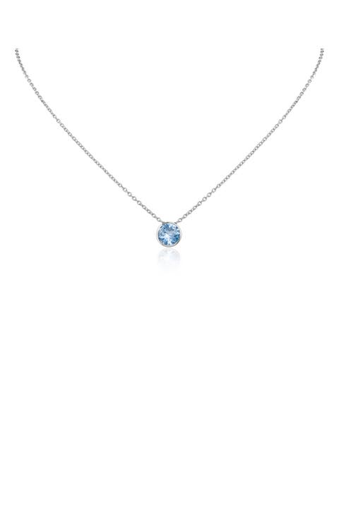 Bezel Cubic Zirconia Pendant Necklace
