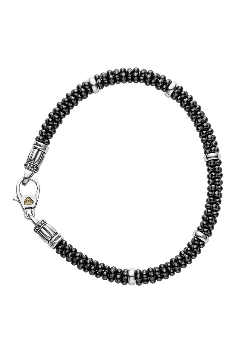 Black & White Caviar Bracelet, Alternate, color, BLACK