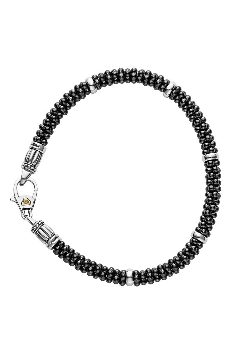LAGOS Black & White Caviar Bracelet, Alternate, color, Black