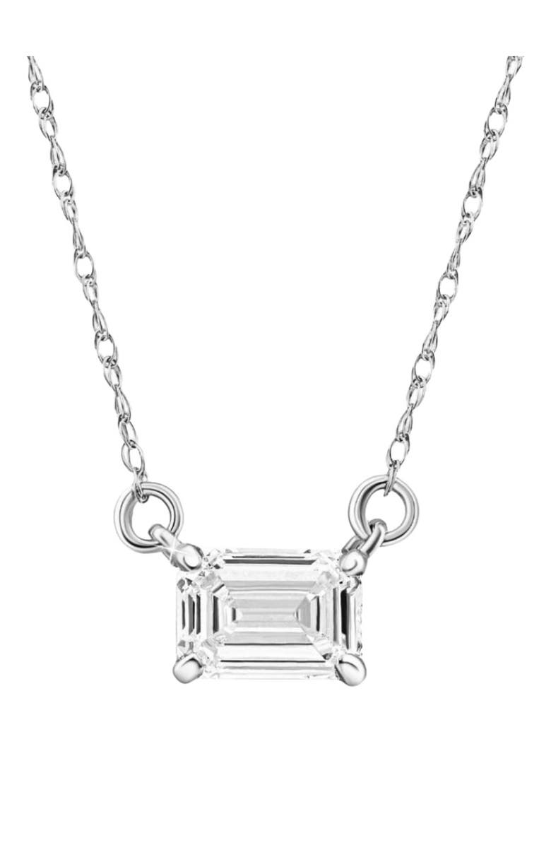 Bliss Diamond 3/4Ct Emerald Cut Diamond White or Yellow Gold Pendant 18" Necklace Lab Grown, Main, color, White Gold