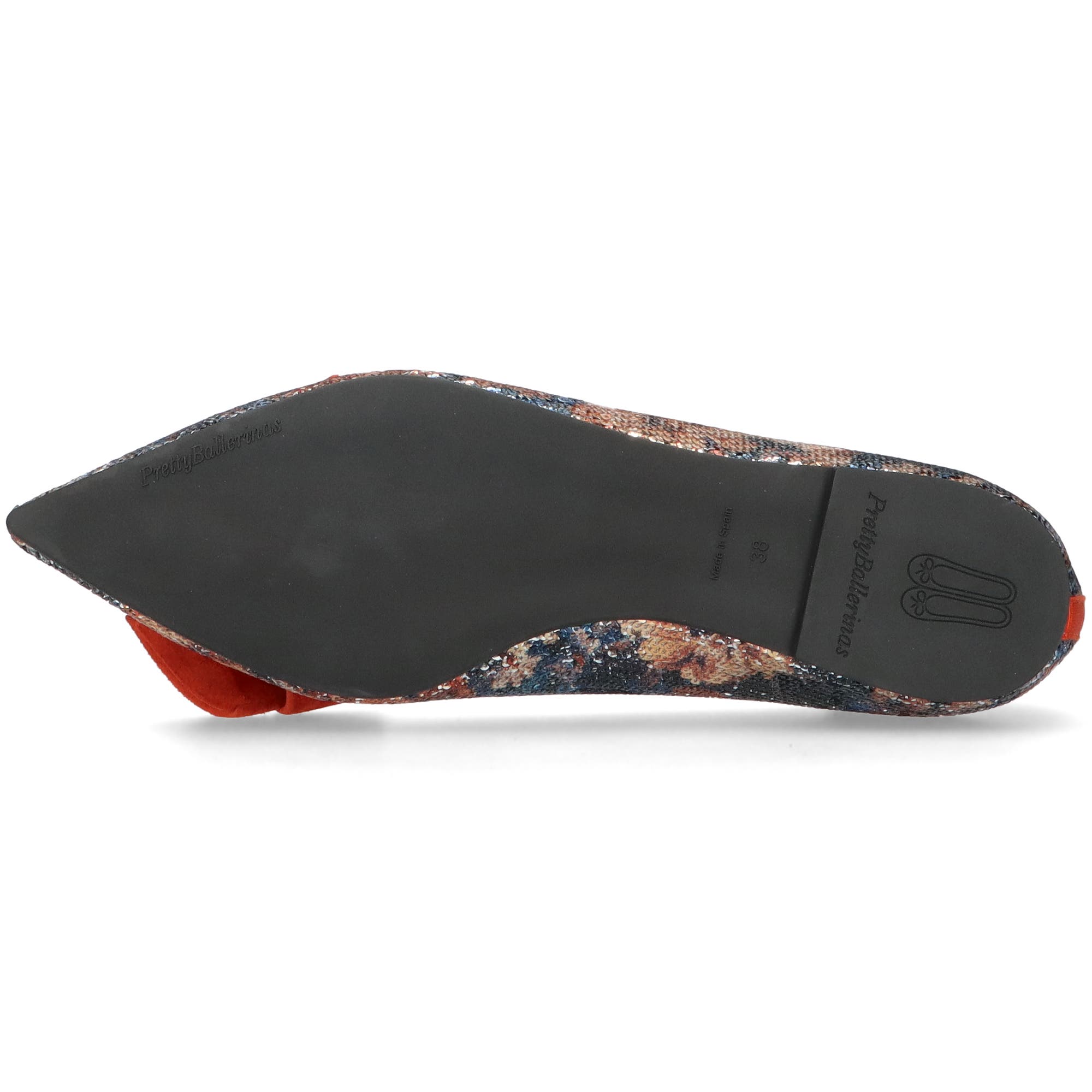 Pretty Ballerinas Pointed Toe Bow Loafer, Alternate, color, Orange And Blue