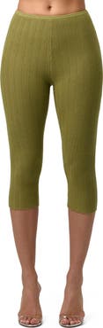 Naked Wardrobe Scallop Knit Capri Leggings