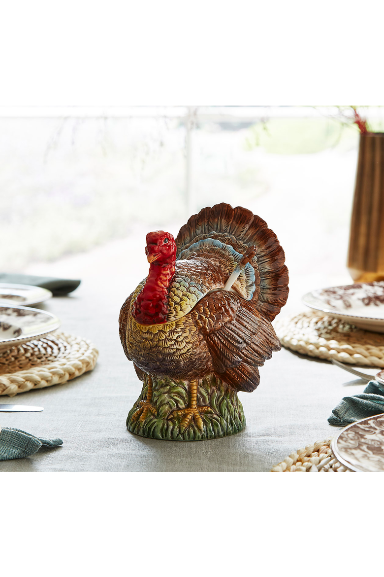Woodland Turkey 14oz Gravy Boat with Ladle, Alternate, color, Brown