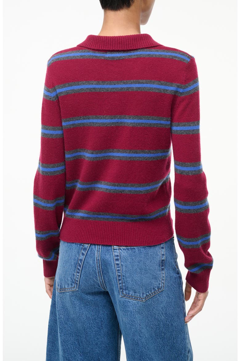 Gemma Cashmere Sweater, Alternate, color, CRIMSON STRIPE