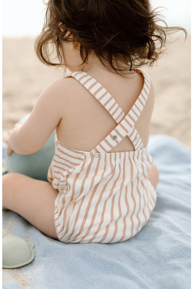 Crisscross Organic Cotton Bodysuit, Alternate, color, STRIPES AWAY PEONY