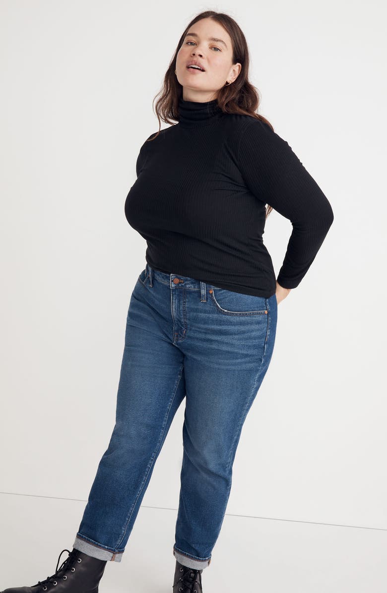 Madewell Rib Turtleneck Top, Alternate, color, 