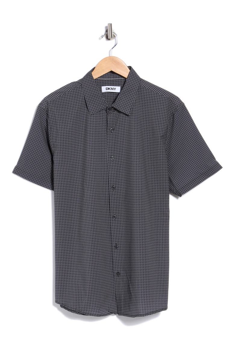 Jackson Short Sleeve Button-Up Shirt, Alternate, color, BLACK