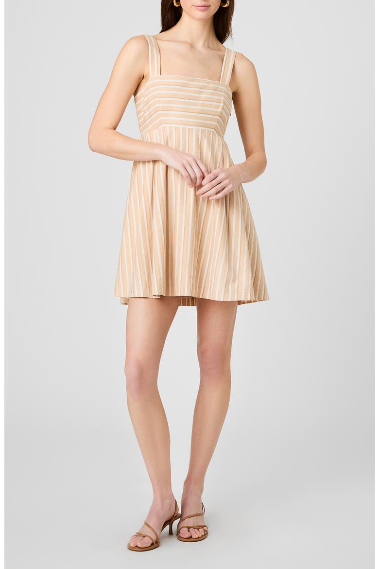 Stripe Linen Blend Minidress, Main, color, SANDLOT STRIPE
