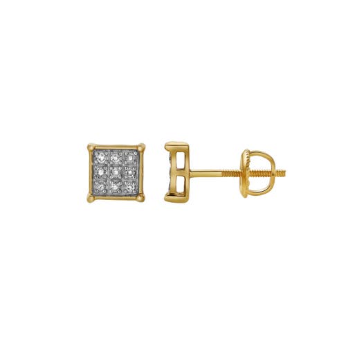 Luvmyjewelry Jardim 10k Yellow Gold Diamond Unisex Earrings In 10k Yellow Gold