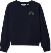 Lands' End Girls Crew Neck Embroidered Sweatshirt