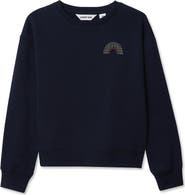 Lands' End Girls Crew Neck Embroidered Sweatshirt