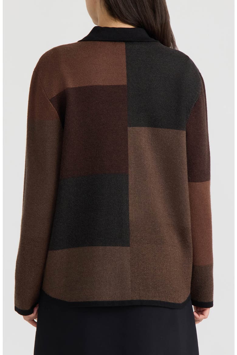 Colorblock Sweater Shacket, Alternate, color, BLACK/ BROWN COLOR BLOCK