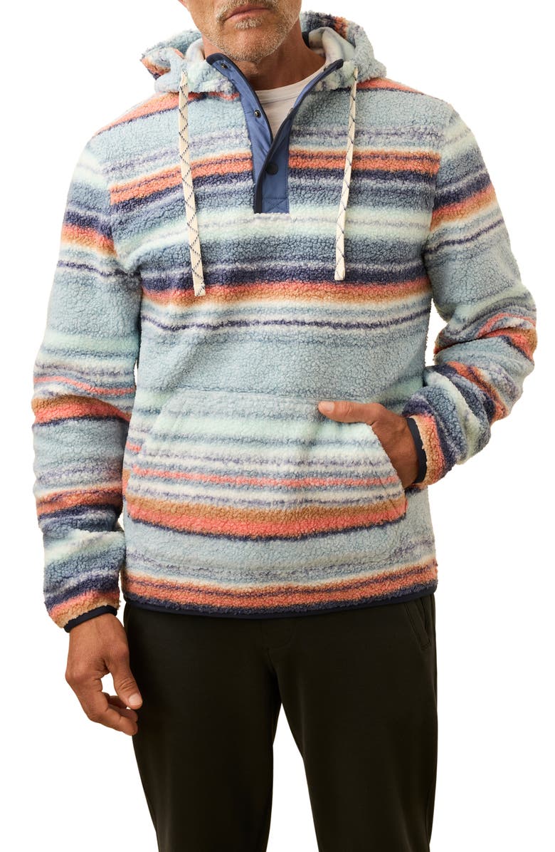 Faherty High Pile Fleece Hoodie, Main, color, Island Sunrise