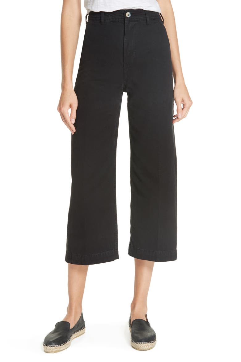 We the Free by Free People Patti Crop Cotton Pants, Main, color, BLACK