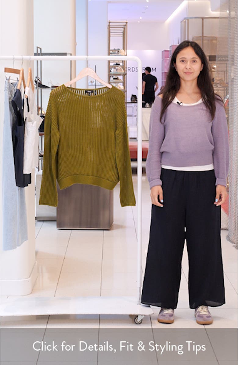 Open Neck Pima Cotton Sweater, sales video thumbnail