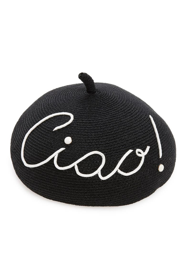 'Ciao' Beret, Main, color, BLACK