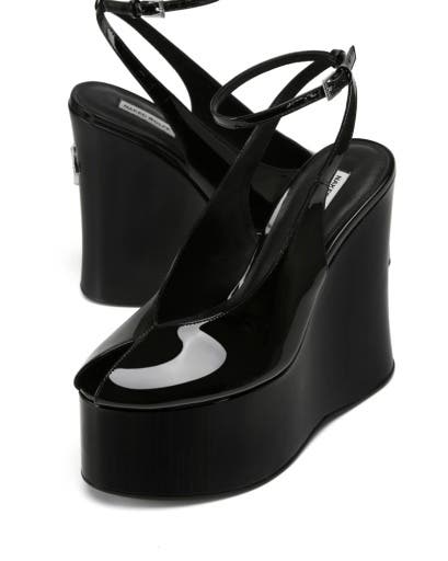 Naked Wolfe Tansy Wedge, Alternate, color, Black Patent Leather