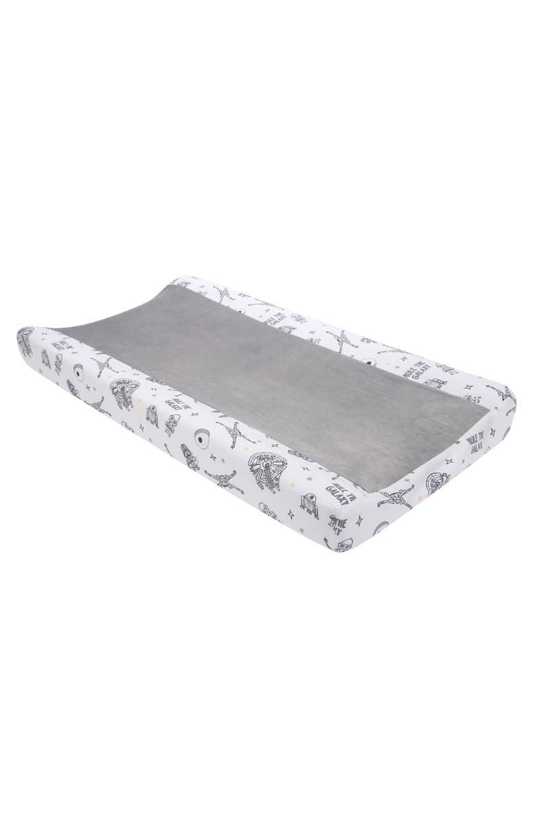 Lambs & Ivy Star Wars Millennium Falcon Soft Changing Pad Cover, Main, color, Gray
