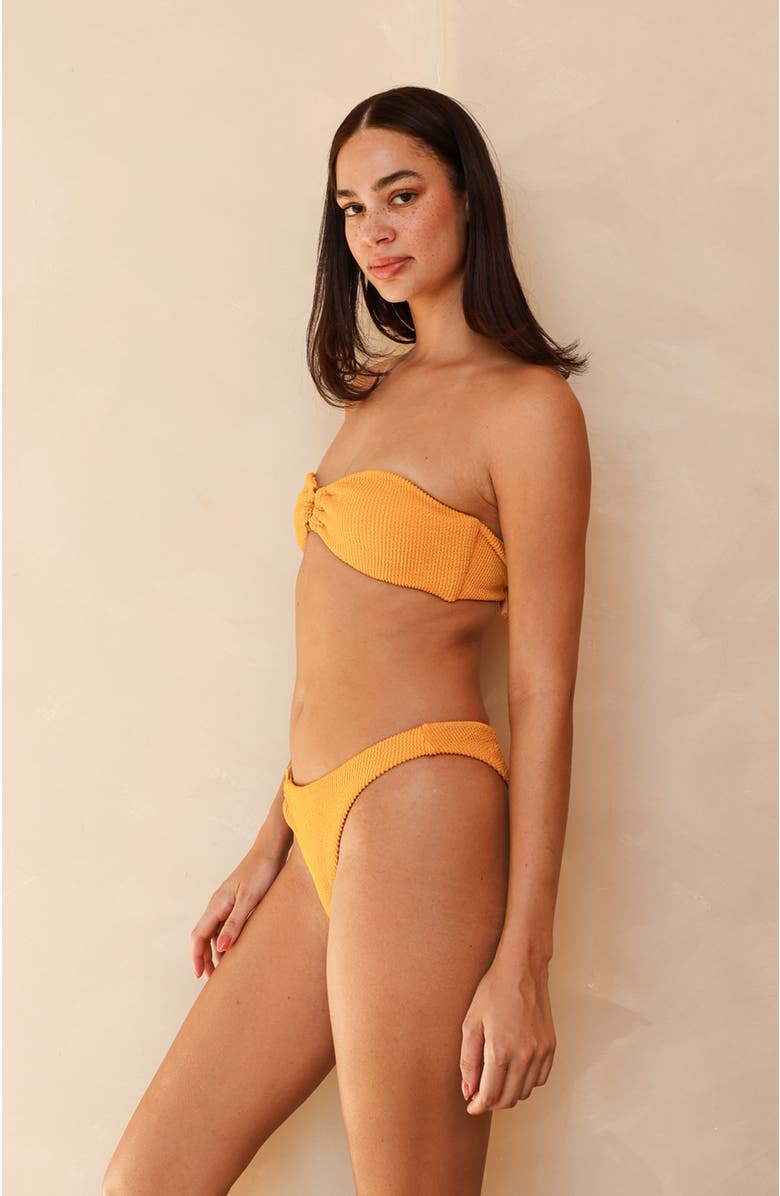 Dippin Daisys Lotus Bandeau Bikini Top, Alternate, color, Golden Glow