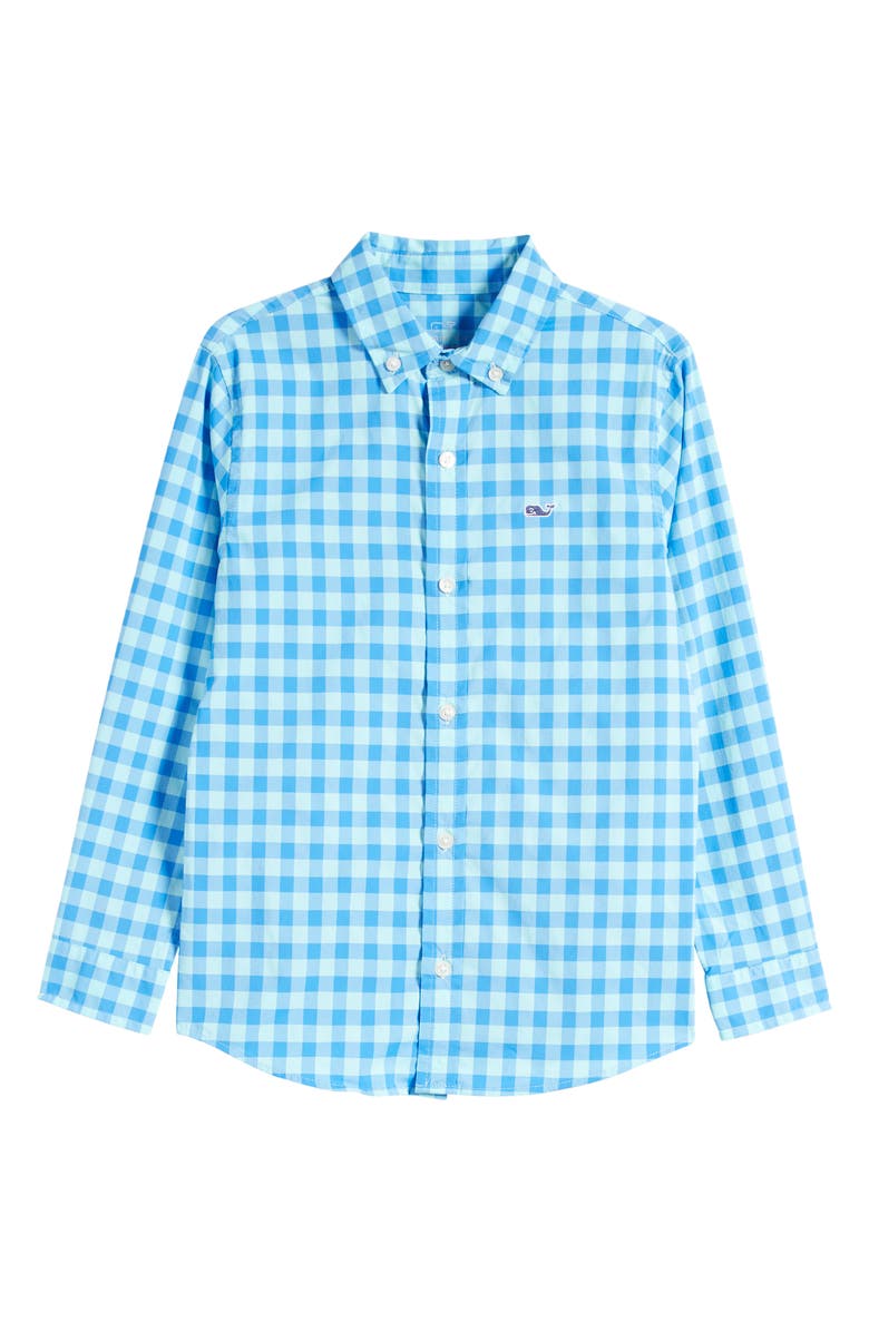 vineyard vines Kids' Gingham Button-Down Shirt, Main, color, 