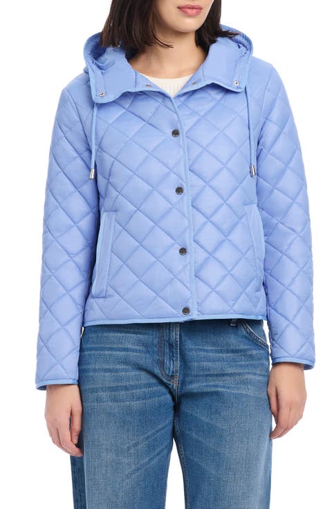 hooded quilted packable jacket