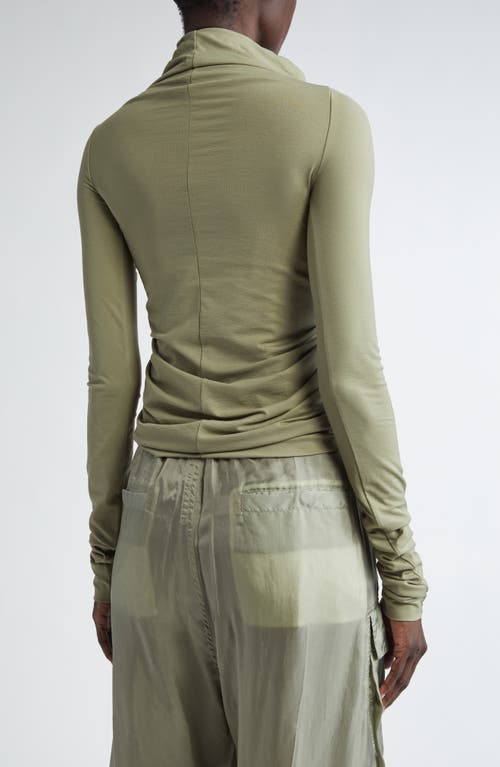 Rick Owens Prong Ruched Jersey Top In Celadon