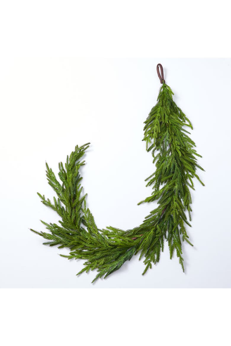 Real Touch Norfolk Pine Christmas Holiday Front Door Garland Table Runner, Main, color, Green 15ft
