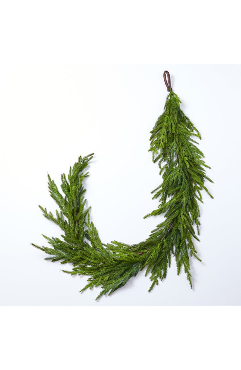 Darby Creek Trading Real Touch Norfolk Pine Christmas Holiday Front Door Garland Table Runner, Main, color, Green 5Ft