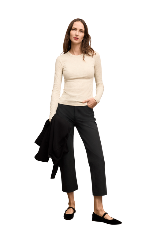 M.m.lafleur Malley Fitted Tee In Neutral