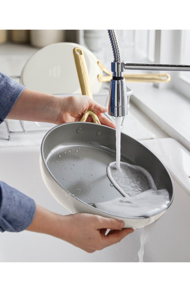 GreenPan GP5 Set of 2 Stainless Steel Nonstick Frying Pans, Alternate, color, Cream