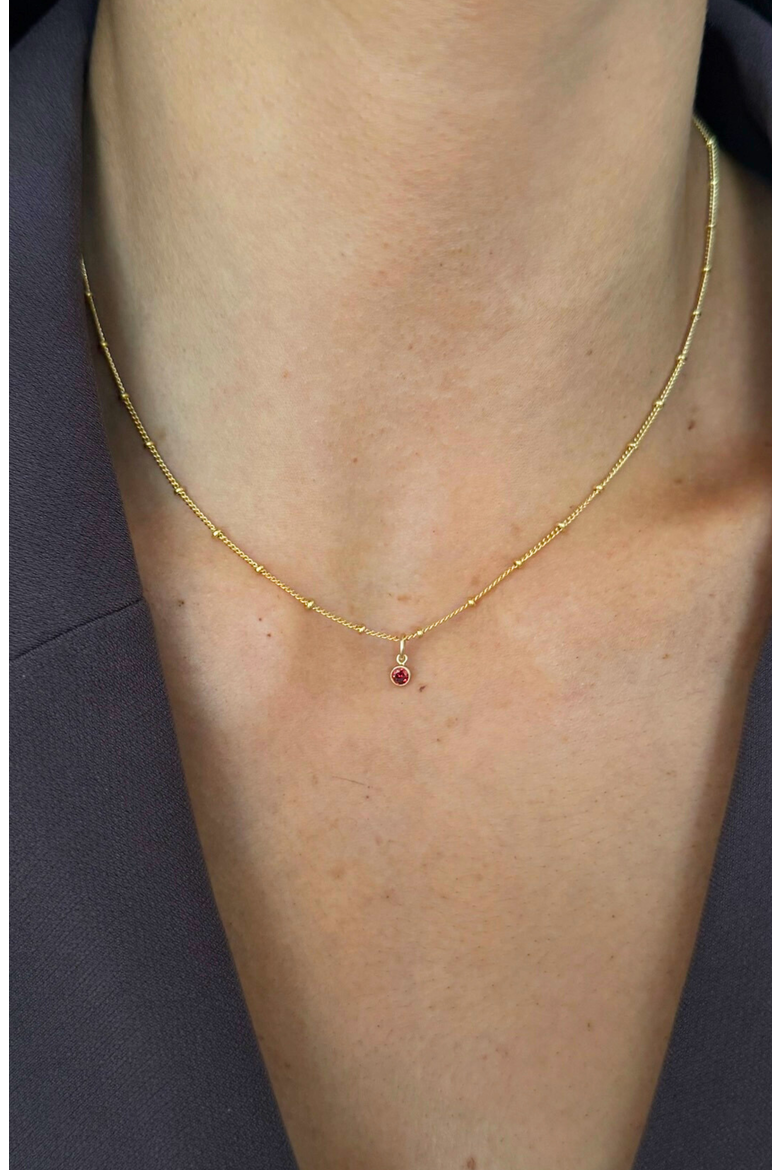 Birthstone 14k Gold Filled Necklace, Alternate, color, Gold April