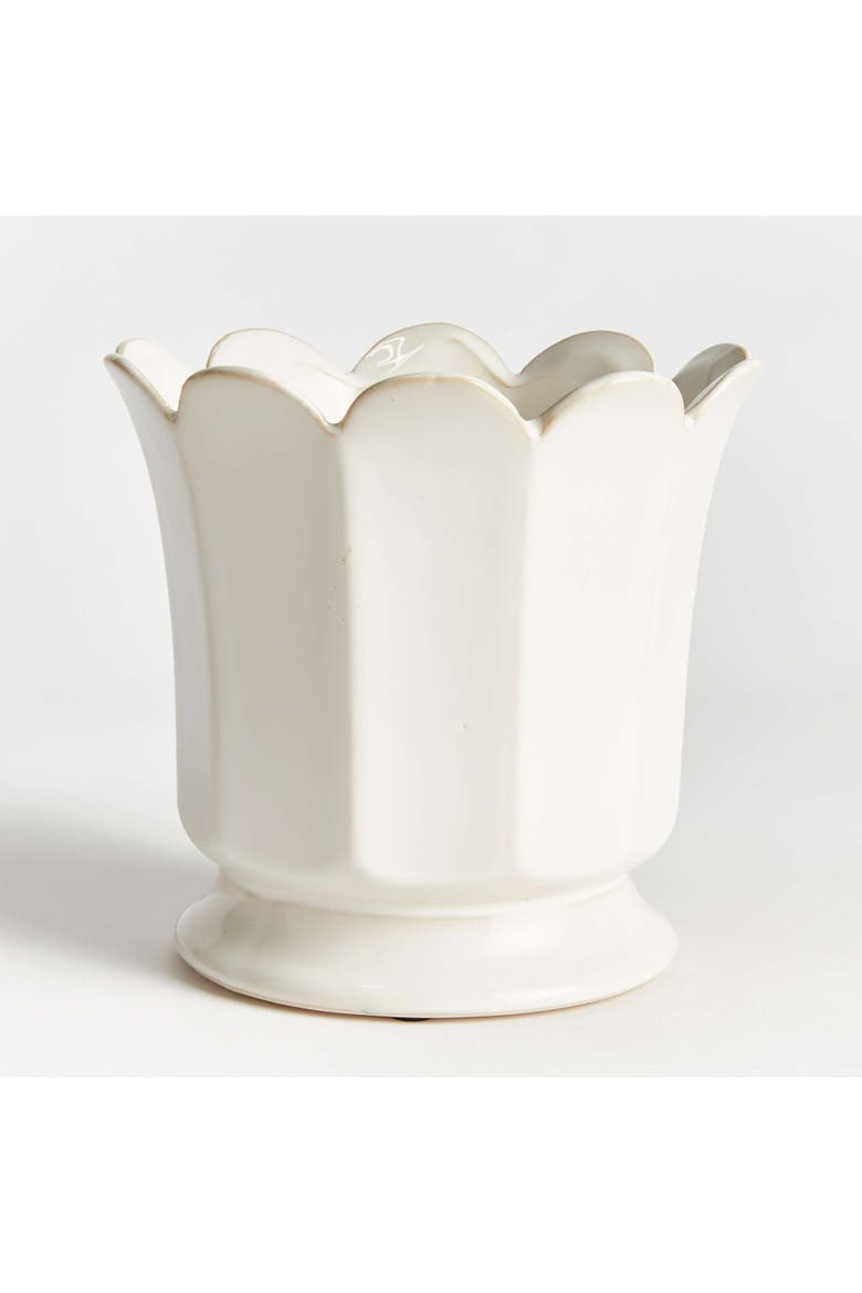 Maline Footed  Pot, Alternate, color, White