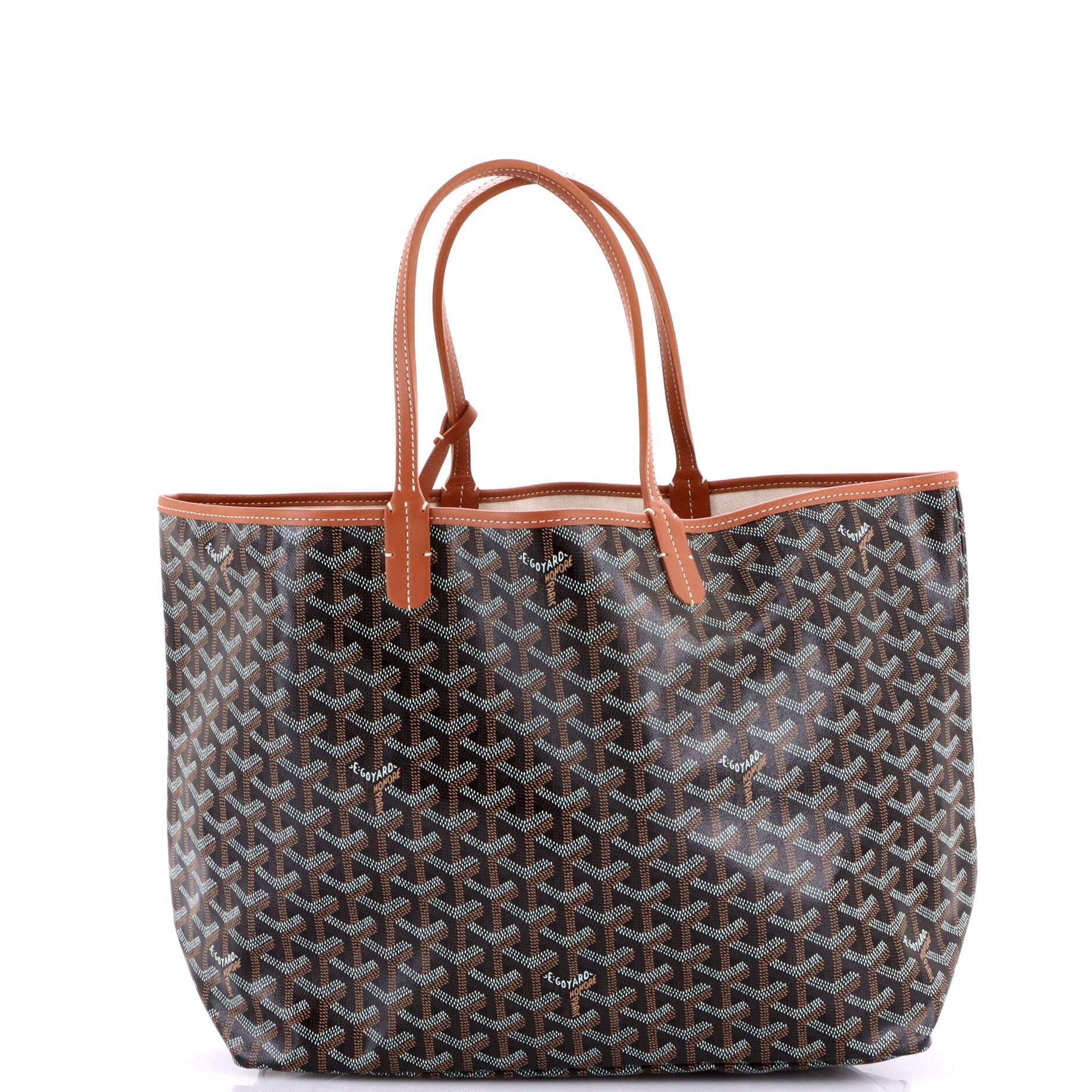 Pre-Owned Goyard Saint Louis Tote Coated Canvas PM, Main, color, Brown
