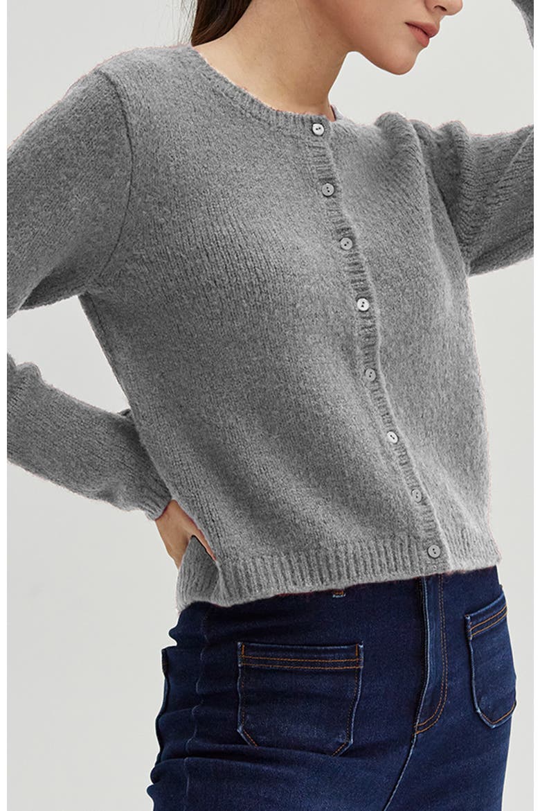 Button Down Cardigan, Alternate, color, Heather Grey