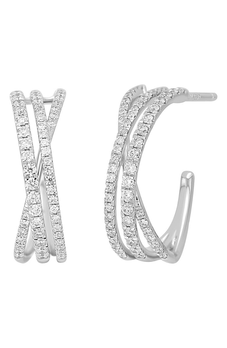 Bony Levy Prism Crossover Hoop Earrings, Main, color, 
