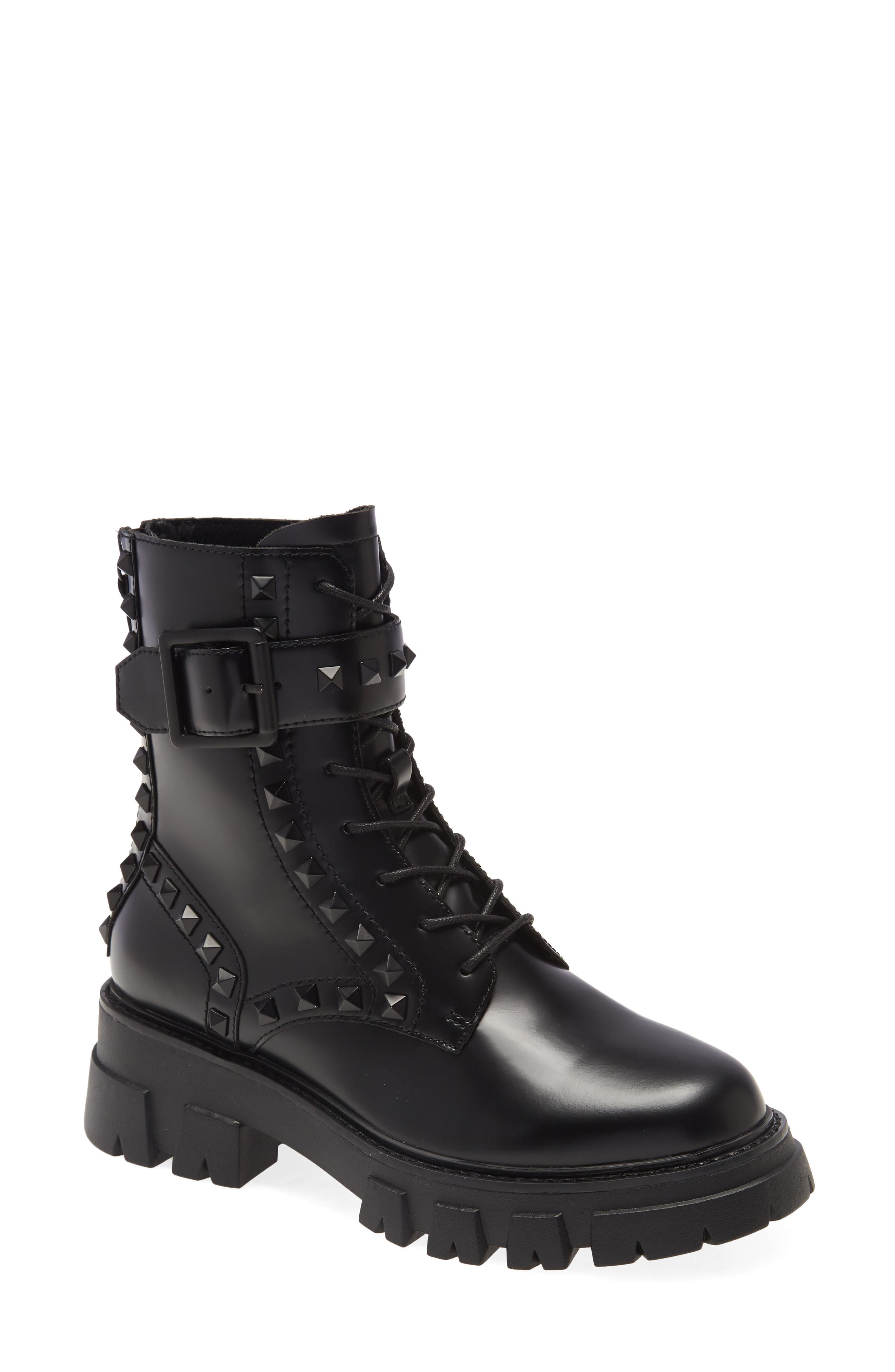 Ash Lewis Stud Combat Boot, Main, color, 
