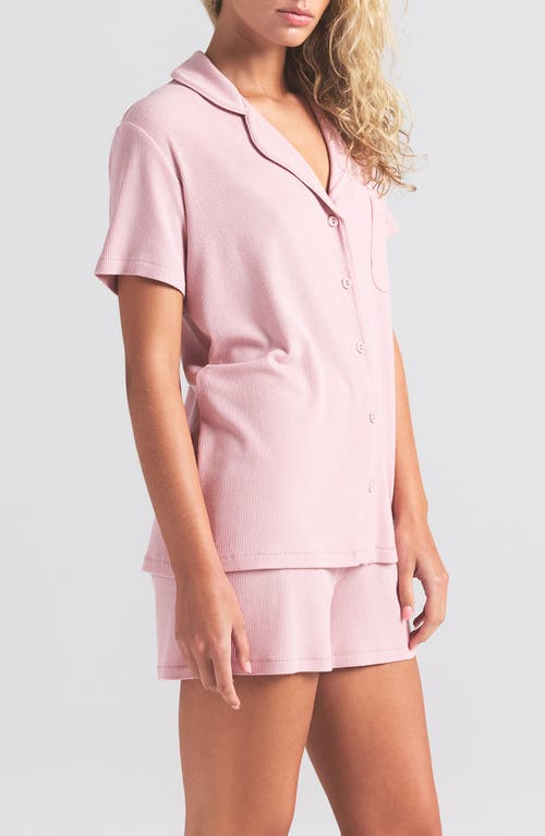 Skims Pink Soft Lounge Short Sleep Pyjama Set In Pattern
