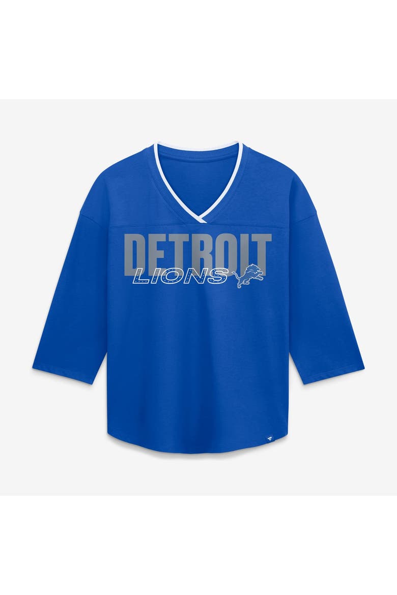 Women's Fanatics  Blue Detroit Lions Team First Deceptive Juke 3/4-Sleeve V-Neck T-Shirt, Main, color, Blue