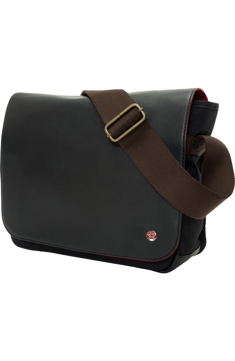 Manhattan Portage Waxed Nylon Sheridan Messenger Bag, Alternate, color, Black