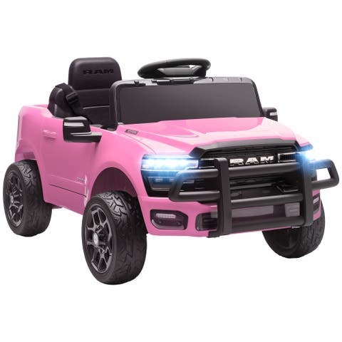 12V Kids Ride on Car Licensed Dodge RAM 3500 Ride on Toys for Toddlers with Dual Motors Remote Control Suspension Bluetooth and Lights