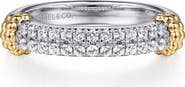 Gabriel & Co. Bujukan 14K Gold, Sterling Silver & White Sapphire Stackable Ring