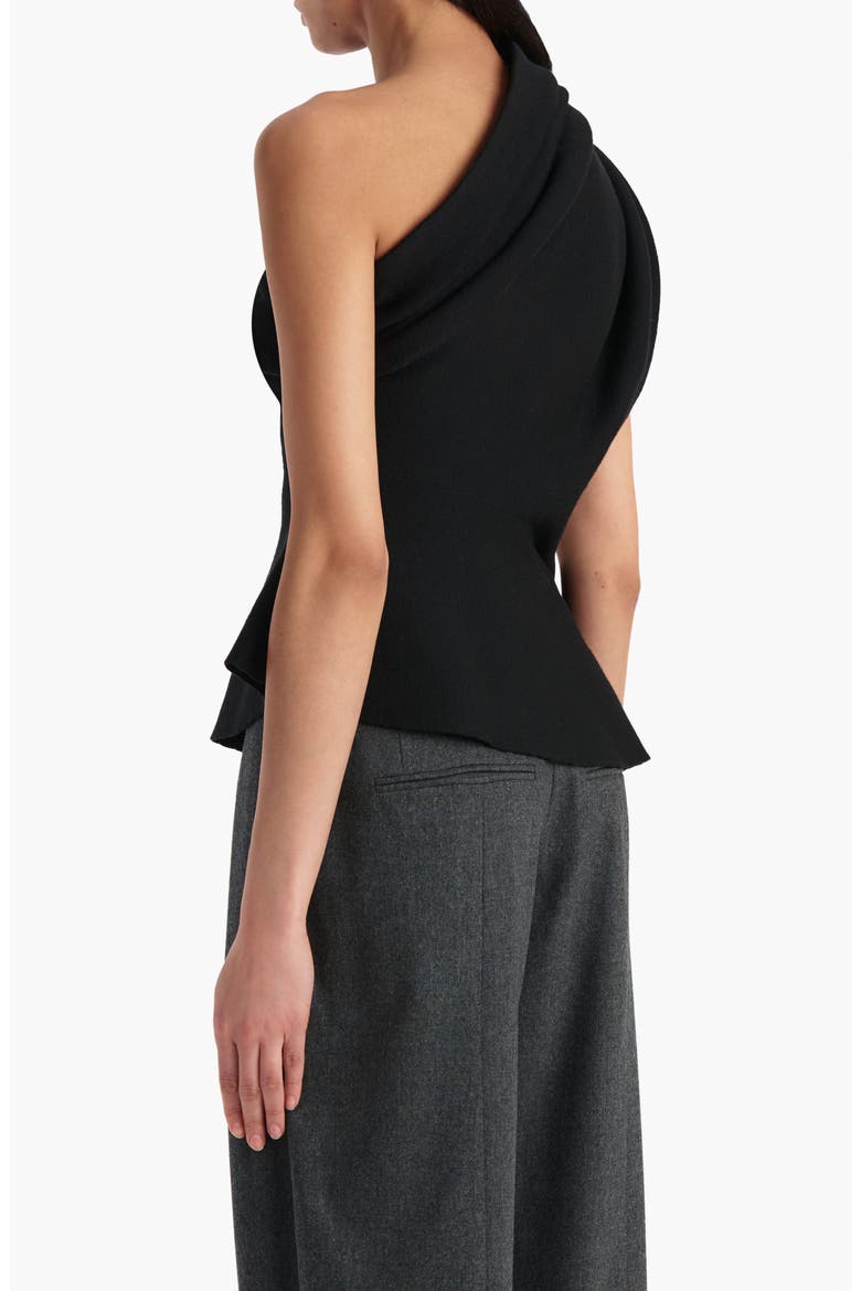Aimee One-Shoulder Top, Alternate, color, BLACK