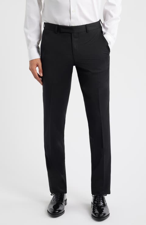 Ryder Slim Fit Black Stretch Wool Tuxedo Pants